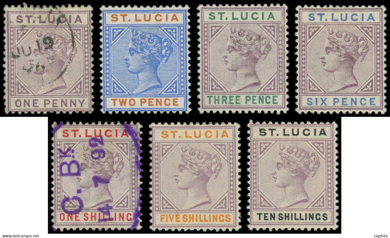 * SAINTE LUCIE - Poste - 31/37, Planche 2 (31 + 35 Obl) - St.Lucia (...-1978)