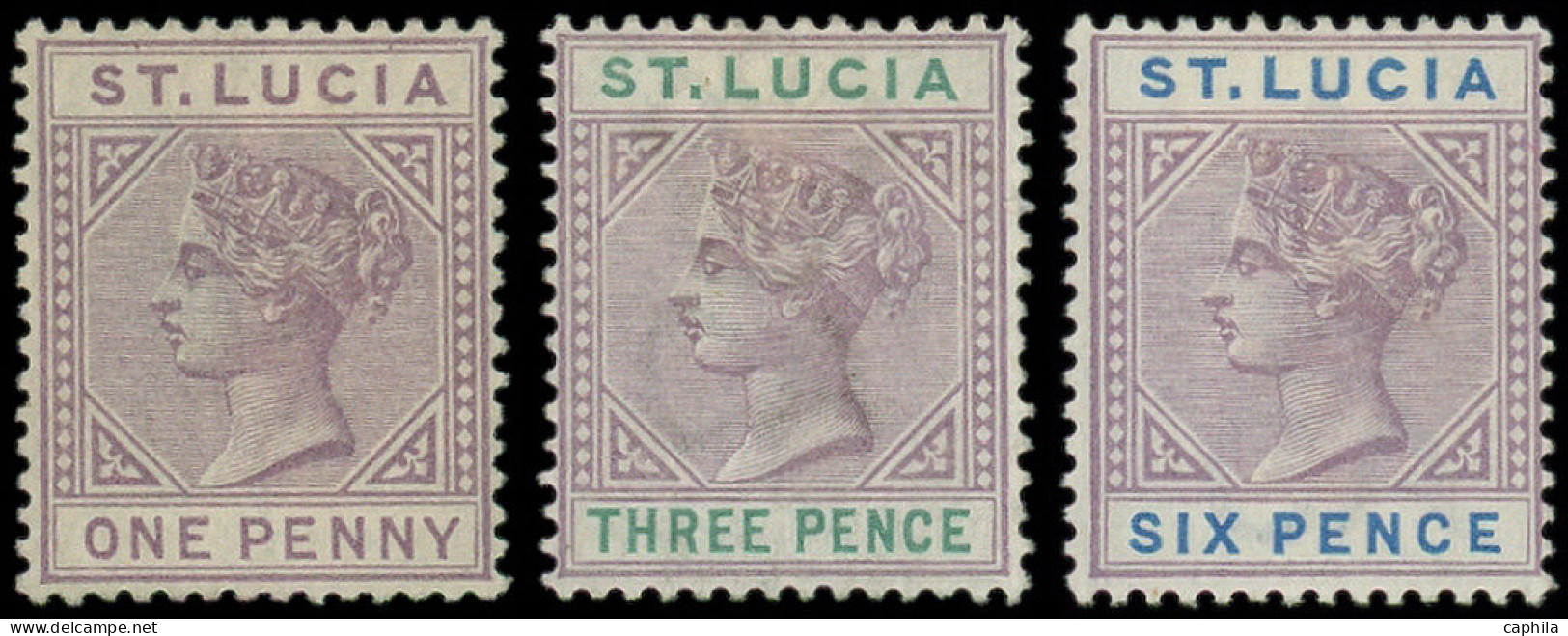 * SAINTE LUCIE - Poste - 31a/34a, Planche 1, 3 Valeurs - St.Lucia (...-1978)
