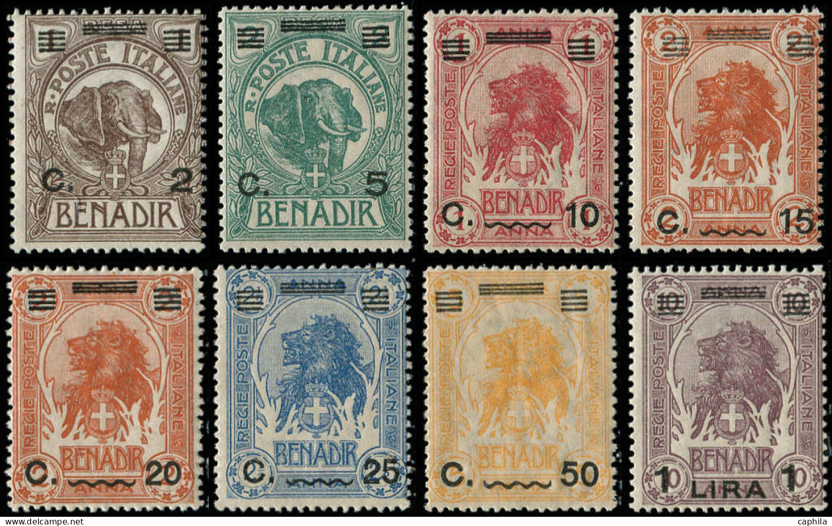 ** SOMALIE ITALIENNE - Poste - 70/77, Eléphant, Lion (Sas. 73/80) - Somalia