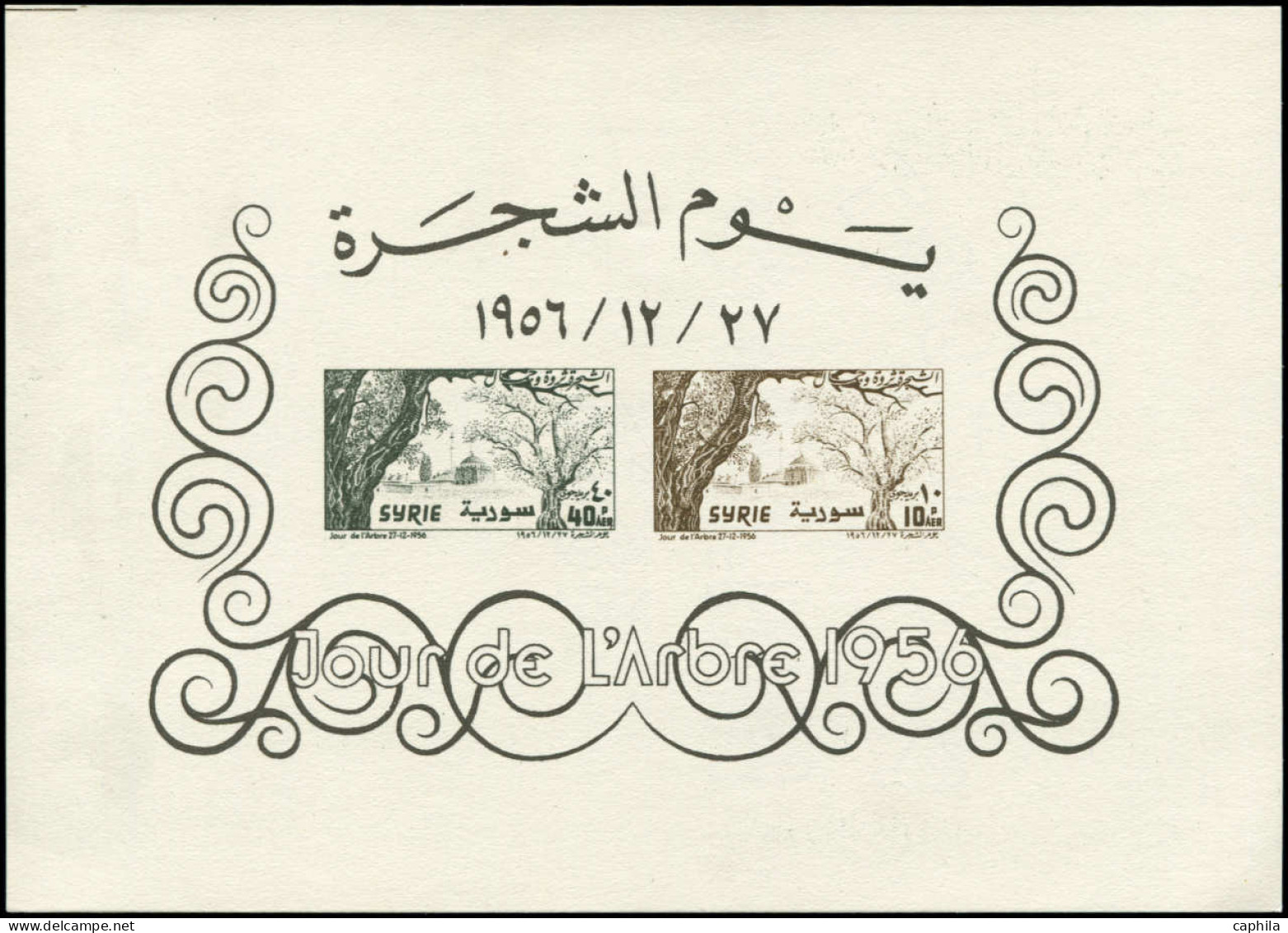 (*) SYRIE REPUBLIQUE - Poste Aérienne - 106/07, Feuillet Non Dentelé Sur Papier Carton: Journée De L'arbre (Michel Bf. 3 - Syrie