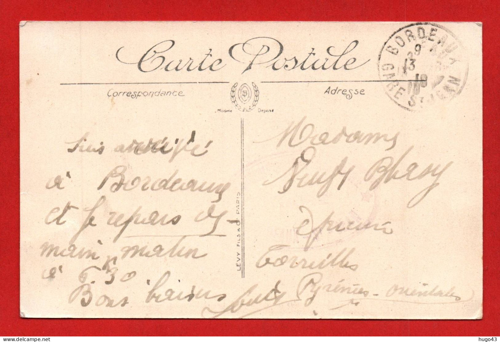 (RECTO / VERSO) BORDEAUX EN 1918 - N° 140 - LES COLONNES ROSTRALES - CPA COULEUR - Bordeaux