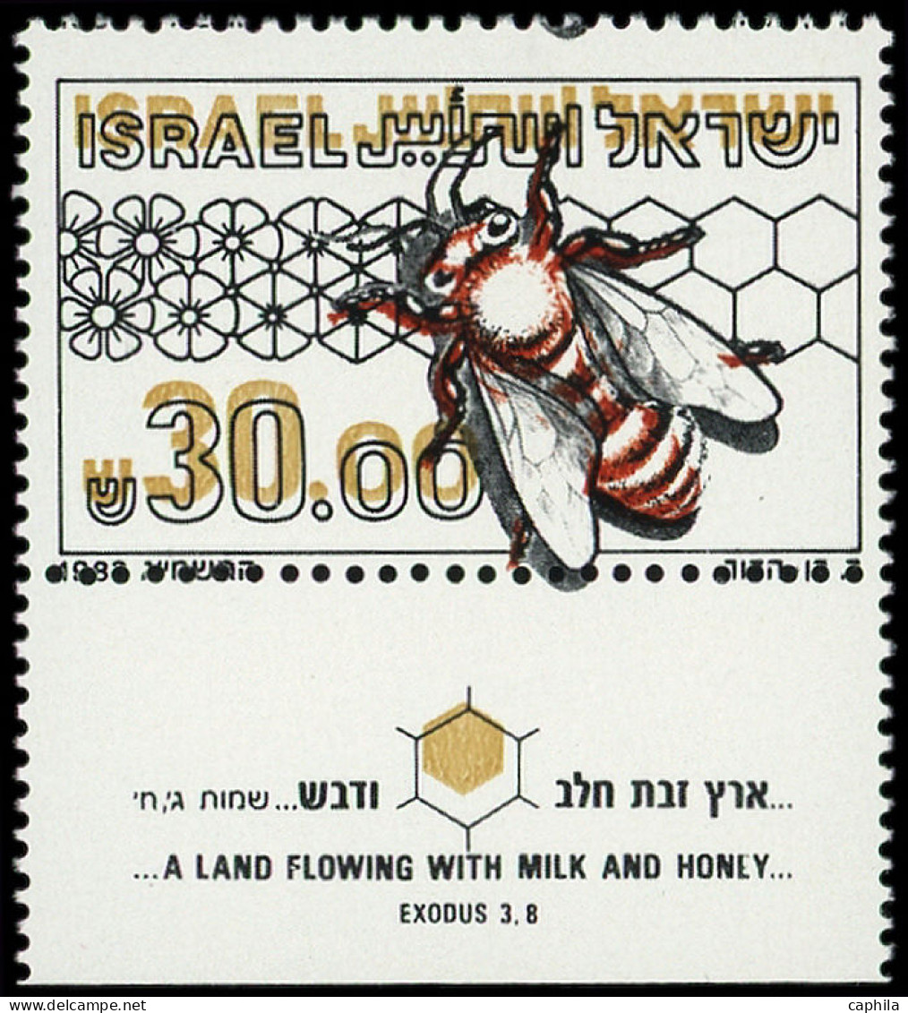 ** Abeilles - Poste - Israël, Yvert 863 + Tab, Sans Couleurs Bleu & Jaune: 0.30s. Abeille - Honeybees