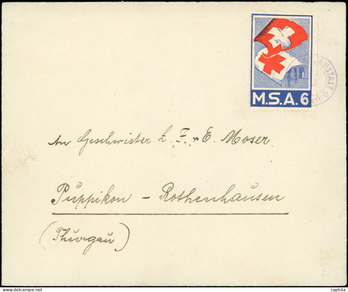 LET Croix Rouge - Poste - Suisse, Lettre En Franchise, Timbre De Soldat "MSA6", Arrivée "Rothenhausen 25/12/39" - Red Cross