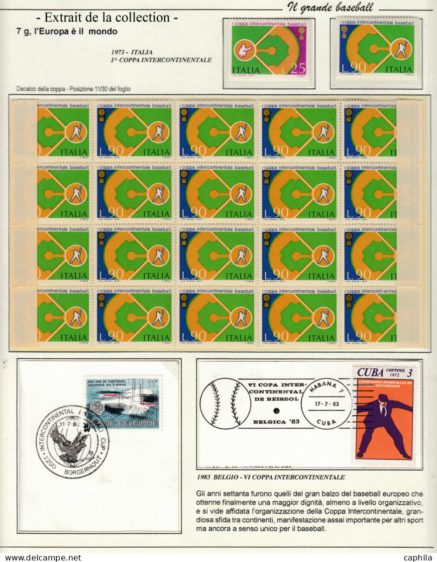 N/O Baseball & Cricket - Lots & Collections - Importante collection de base-ball, timbres et lettres du monde entier (ra