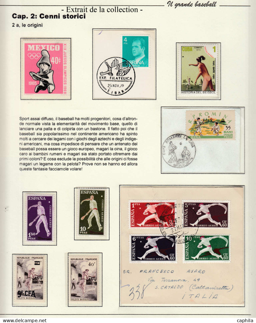 N/O Baseball & Cricket - Lots & Collections - Importante collection de base-ball, timbres et lettres du monde entier (ra