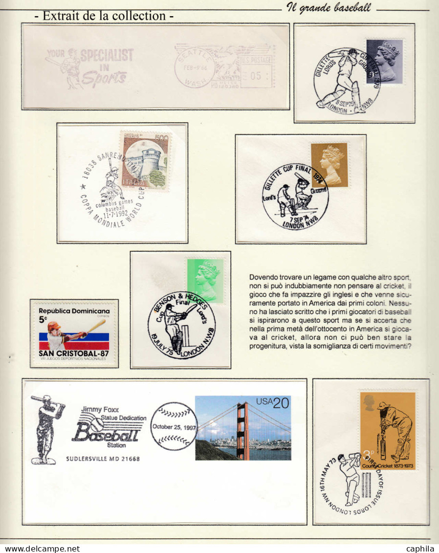 N/O Baseball & Cricket - Lots & Collections - Importante collection de base-ball, timbres et lettres du monde entier (ra