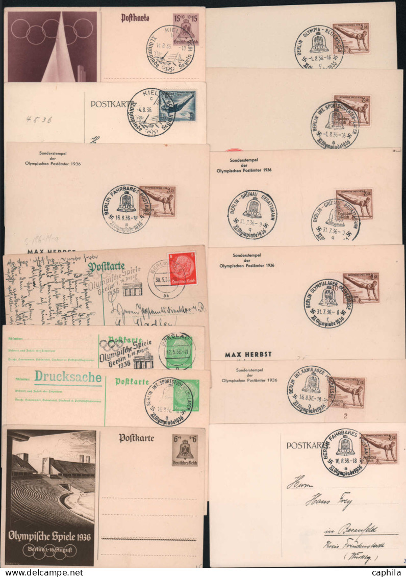 LET Jeux Olympiques - Lots & Collections - Allemagne (1936), Berlin, collection de 148 Documents, lettre, cachets, série