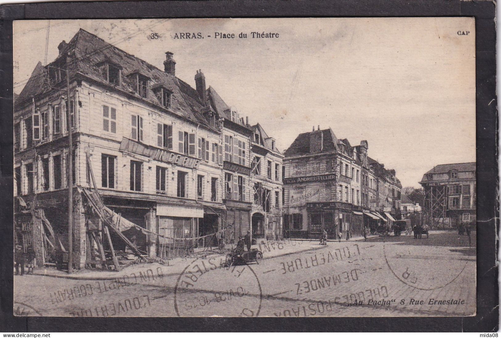 62. ARRAS . Pace Du Théâtre . Animée . Side-car . - Arras