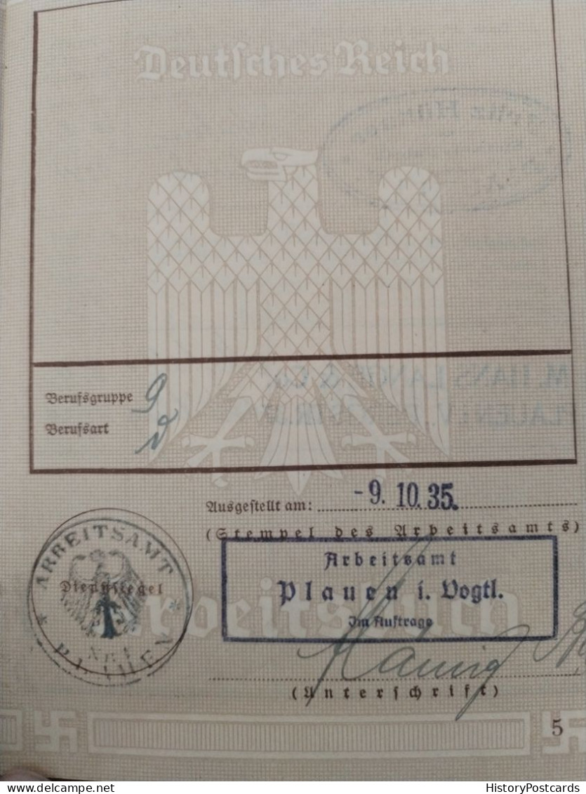 Deutsches Reich, Arbeitsbuch, 1935 - Historical Documents