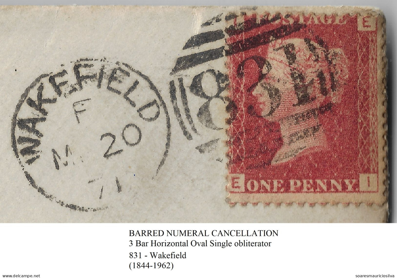 Great Britain 1871 Cover Wakefield To London Stamp 1 Penny Red Perforate Corner Letter IE Queen Victoria Plate 127 - Lettres & Documents