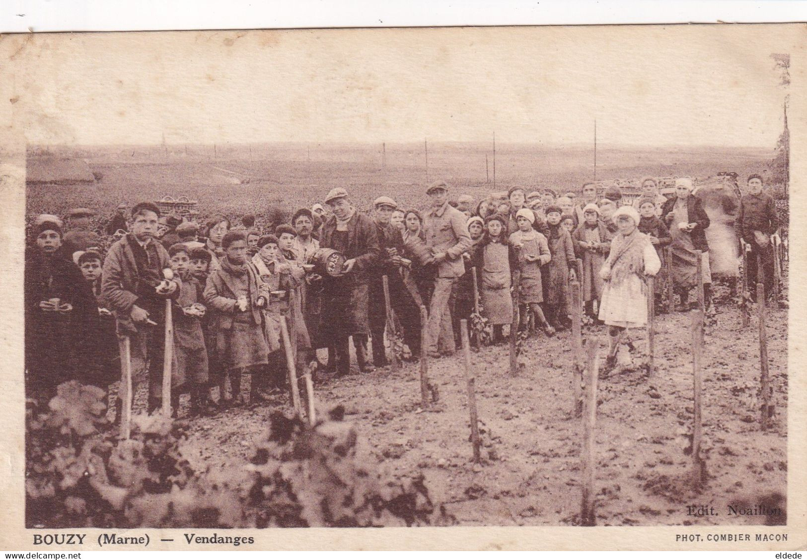 Bouzy Vendanges   Champagne Coll. Noaillon   Envoi Bouzy 1936 Flamme Daguin Vers Pont Ste Maxence - Other & Unclassified