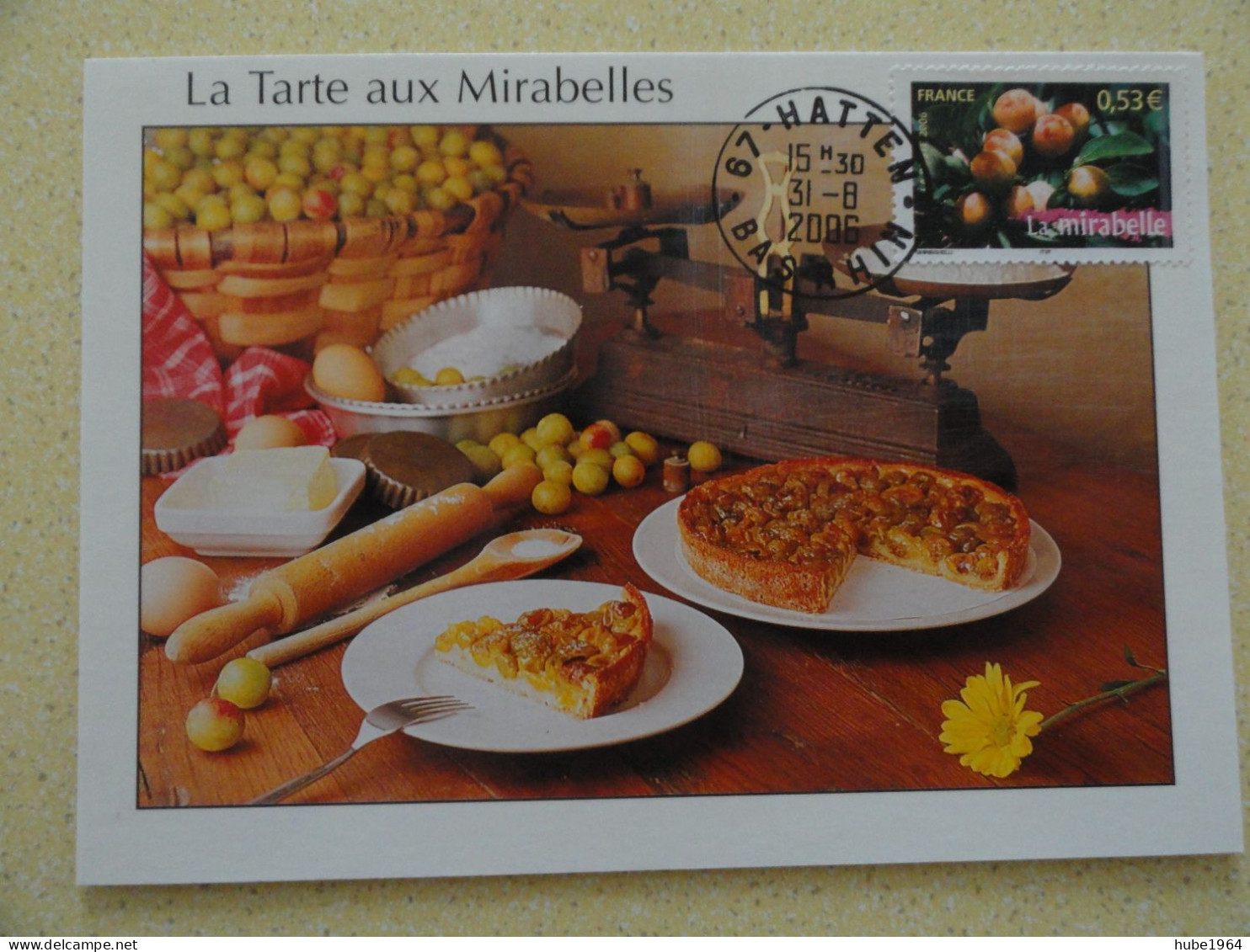 CARTE MAXIMUM CARD LA MIRABELLE OBL ORD HATTEN BAS-RHIN FRANCE - Obst & Früchte