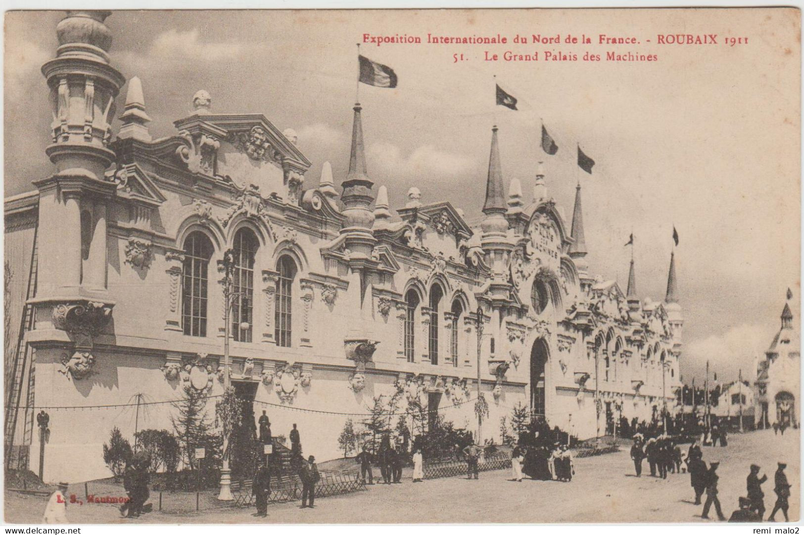 CARTE POSTALE   Exposition Internationale 1911.ROUBAIX 59  Le Grand Palais Des Machines - Roubaix