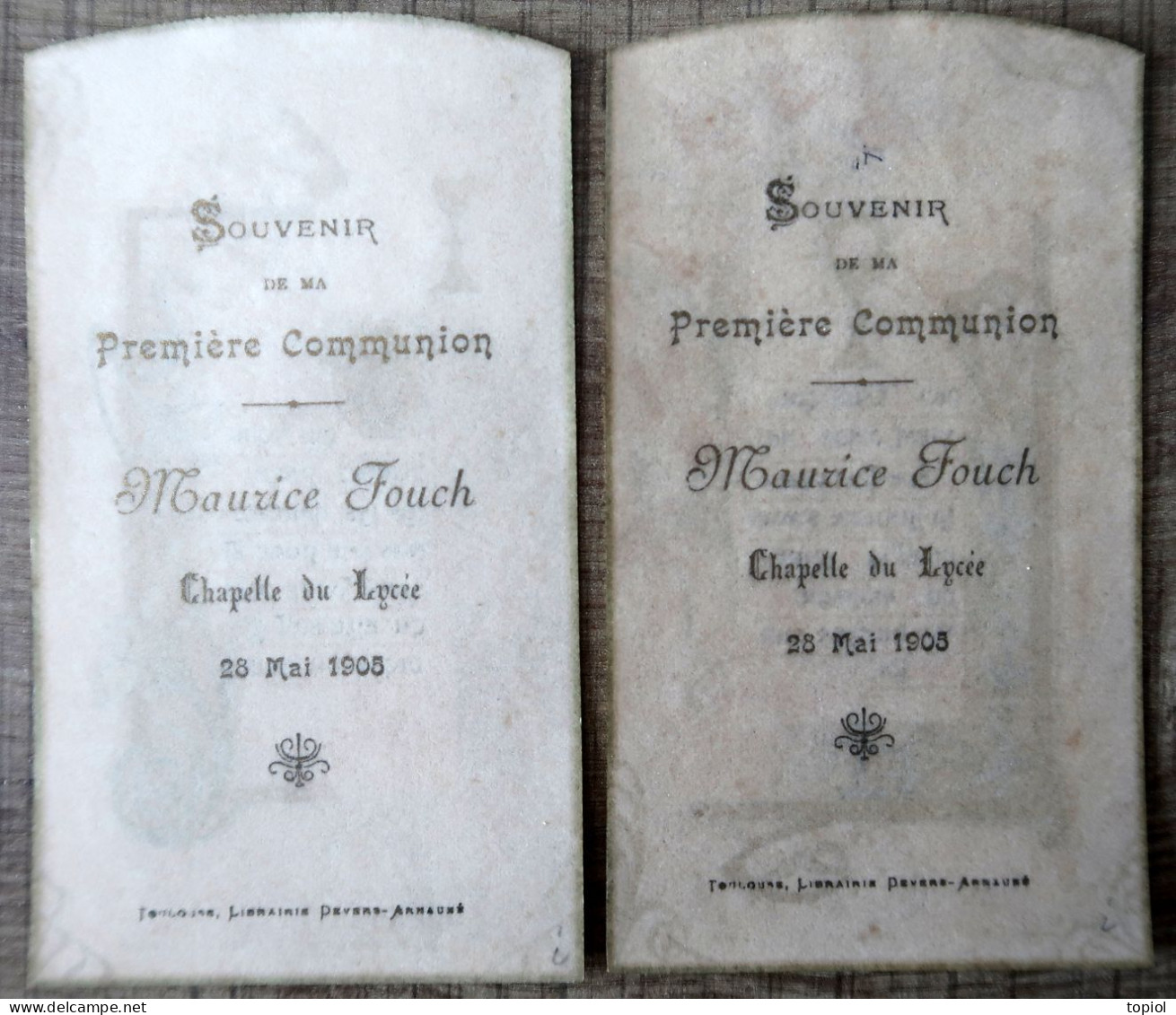2 Images Pieuses Celluloïd (Première Communion 1905) - Devotion Images