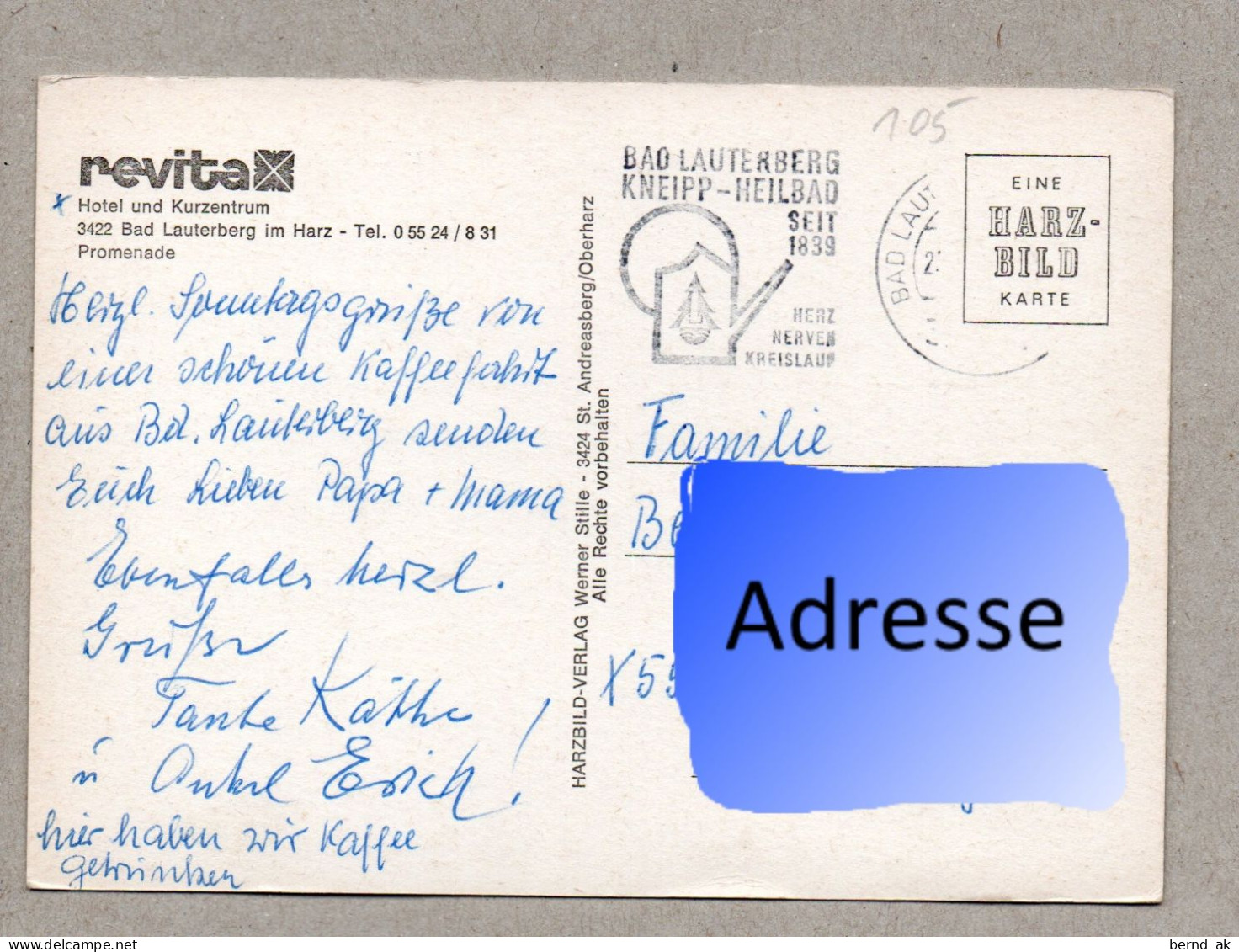 A0105} BRD - AK :  Bad Lauterberg - Hotel Und Kurzentrum - Bad Lauterberg