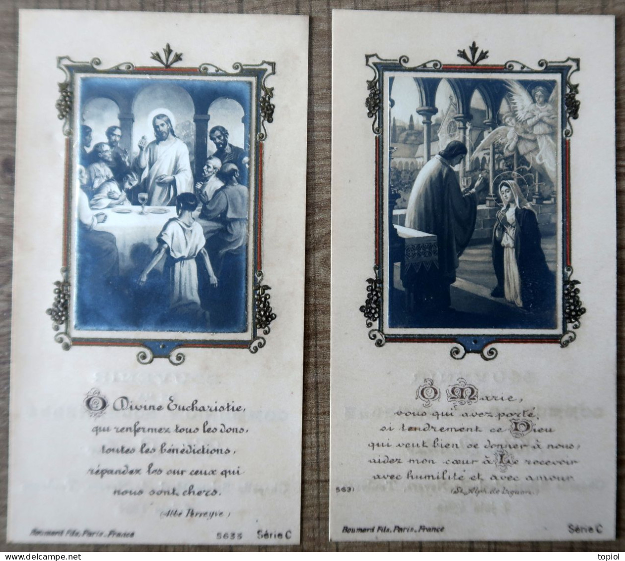2 Images Pieuses Celluloïd (Communion Solennelle 1928) - Devotion Images