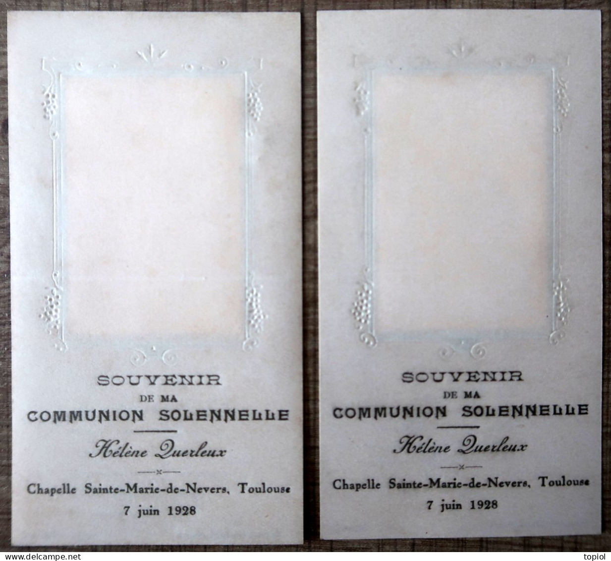 2 Images Pieuses Celluloïd (Communion Solennelle 1928) - Devotion Images