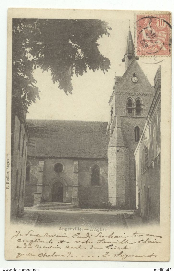 91/ CPA 1900 - Angerville - L'Eglise (1903) - Angerville