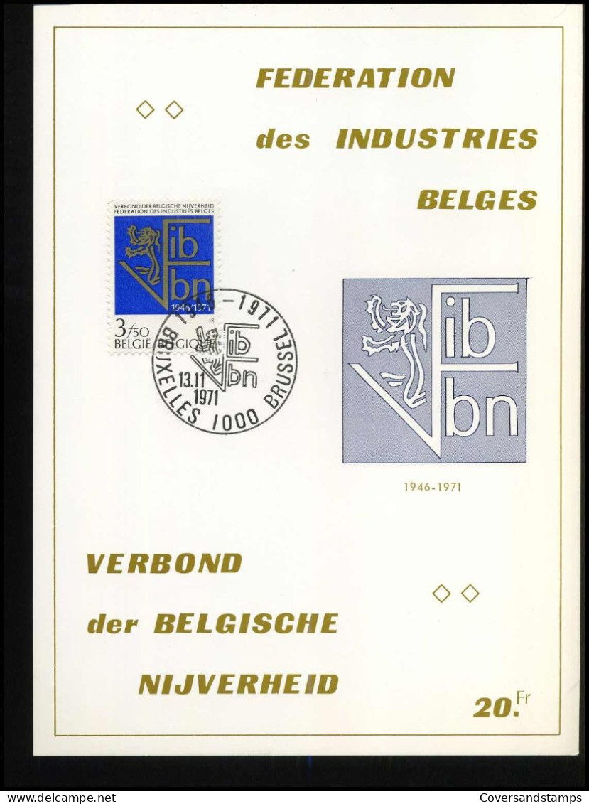 1609 - Verbond Der Belgische Nijverheid / Féderation Des Industries Belges - Cartes Souvenir – Emissions Communes [HK]