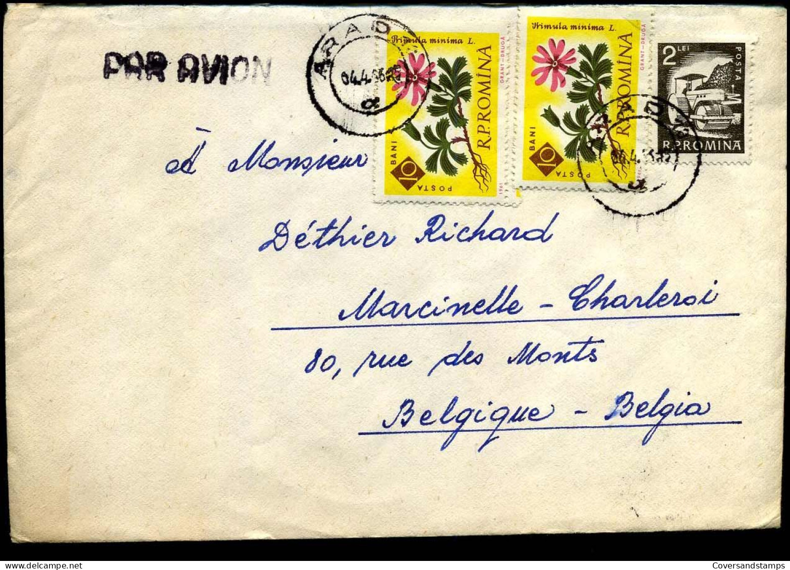 Cover To Marcinelle, Belgium - Lettres & Documents