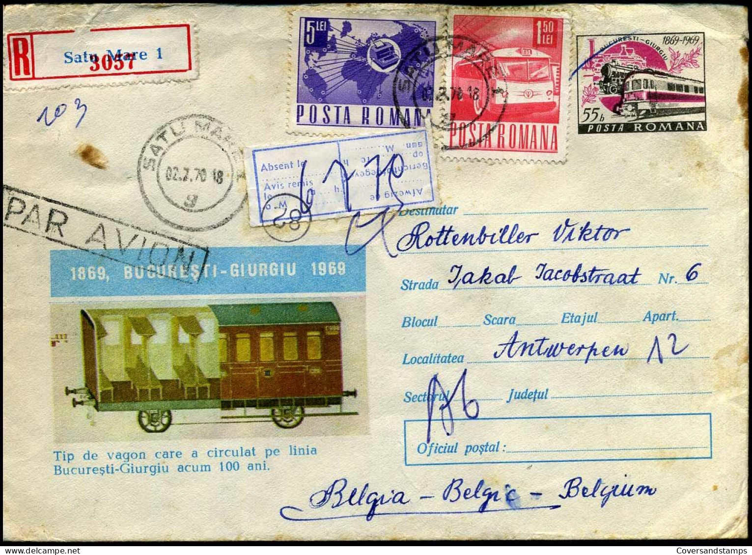 Registered Cover To Antwerp, Belgium - Covers & Documents