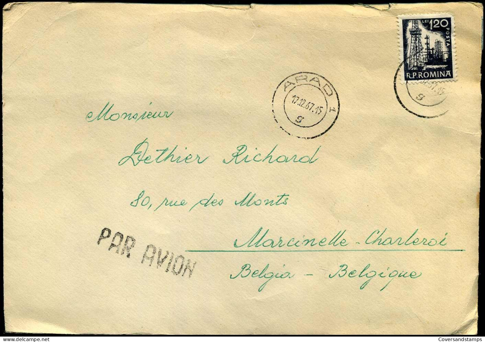 Cover To Marcinelle, Belgium - Lettres & Documents