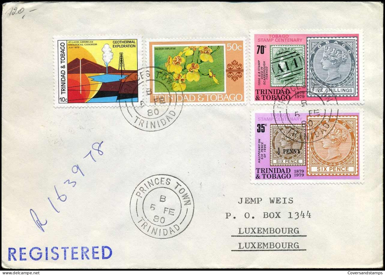 Registered Cover To Luxemburg - Trinité & Tobago (1962-...)