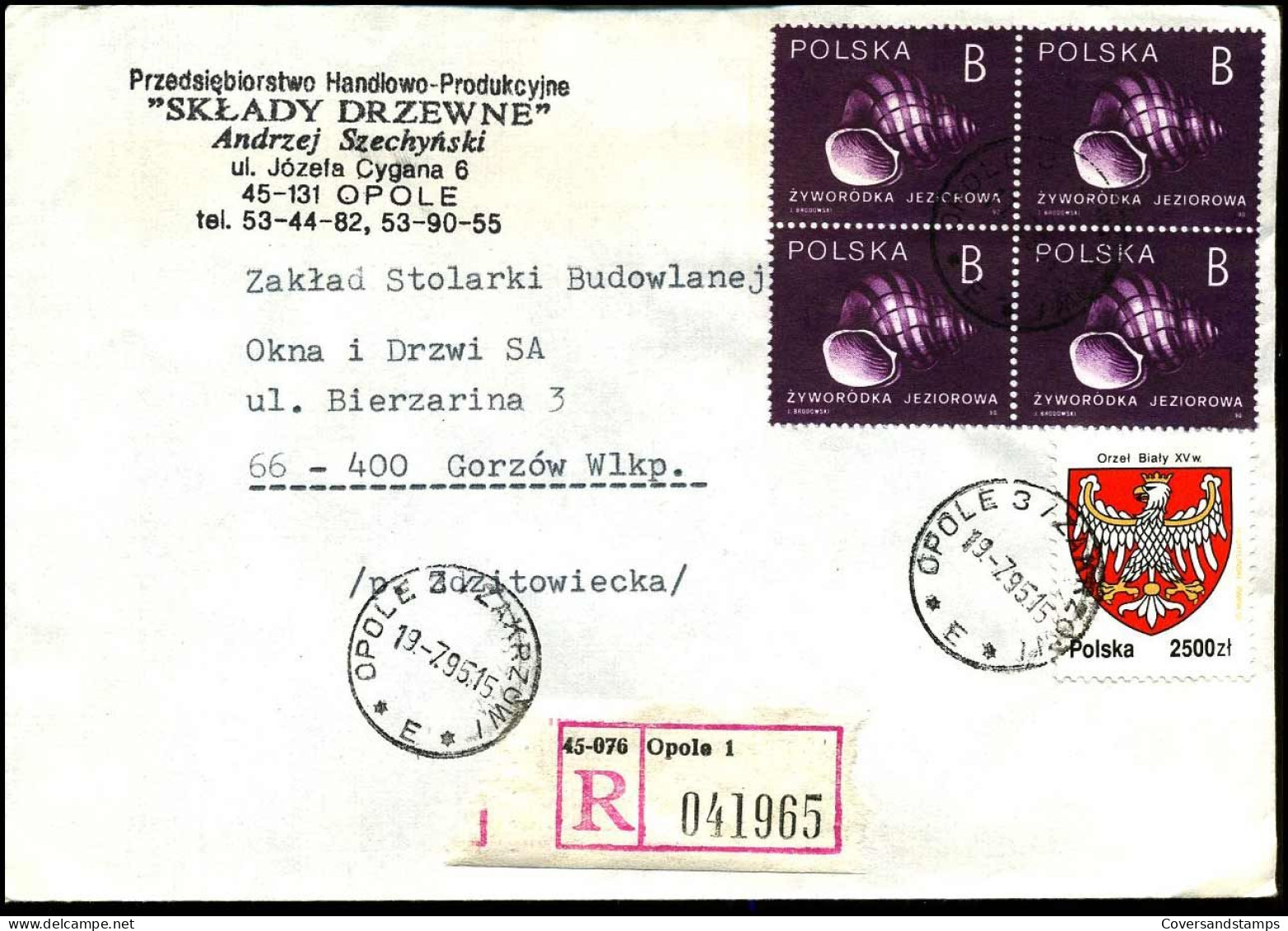 Registered Cover - "Sklady Drzewne" - Lettres & Documents