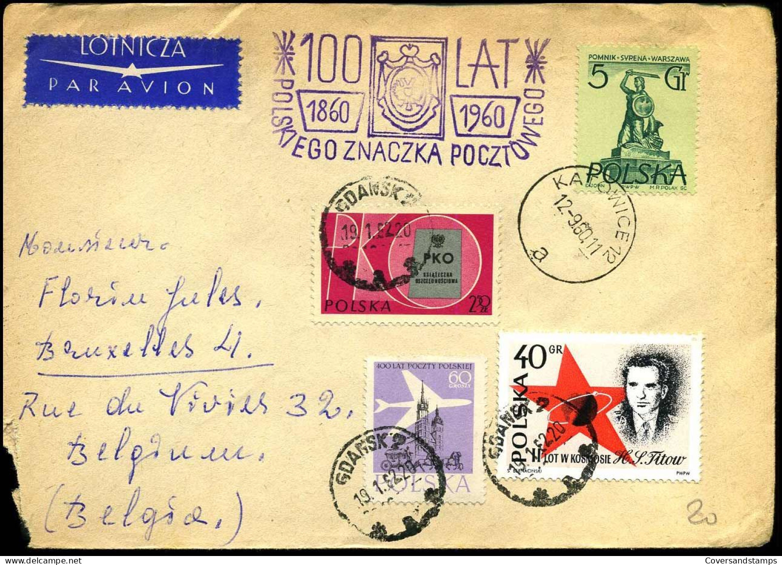 Cover To Brussel, Belgium - Lettres & Documents