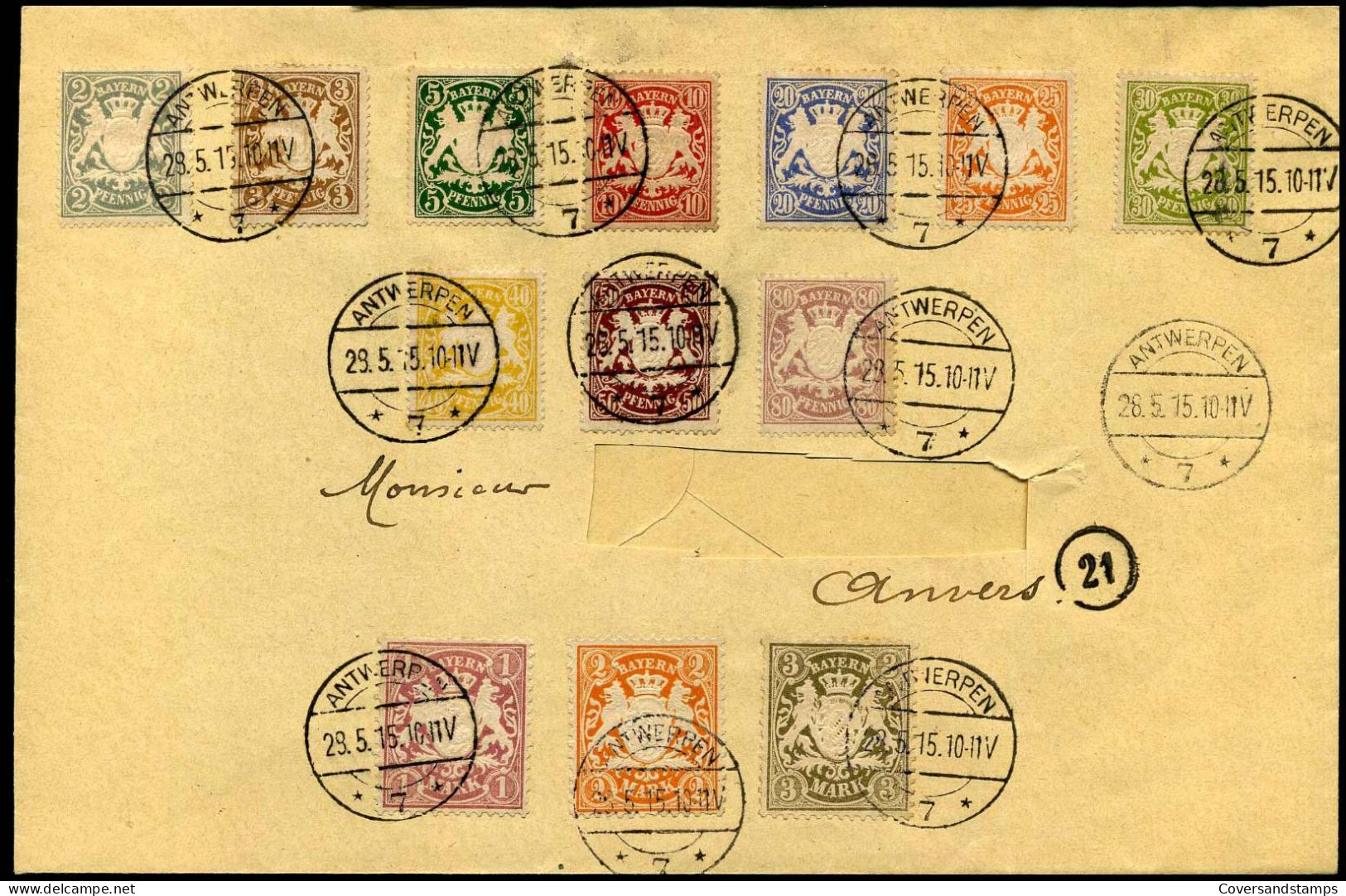 Cover To Antwerp, Belgium, Cancelled In Antwerp - 43 + 44 + 69 Etc. - Autres & Non Classés