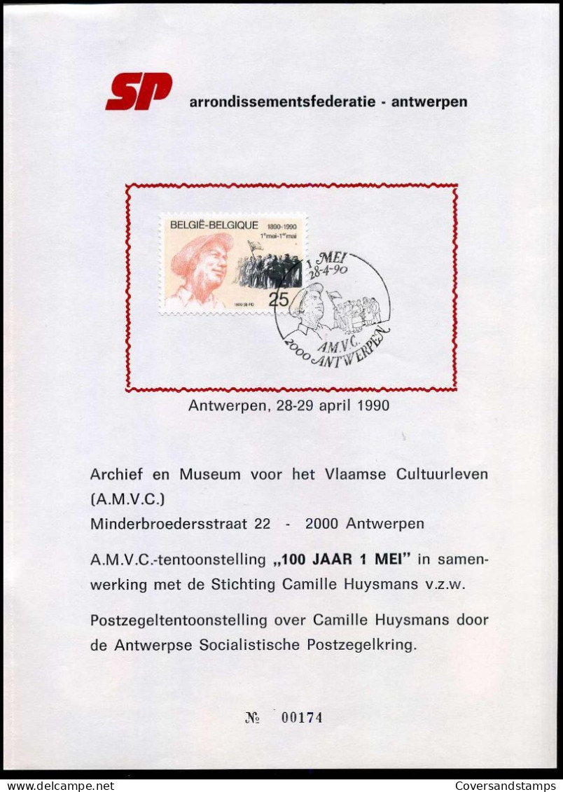 2366 - 100 Jaar 1 Mei - SP Arrondissementsferatie - Antwerpen - Covers & Documents