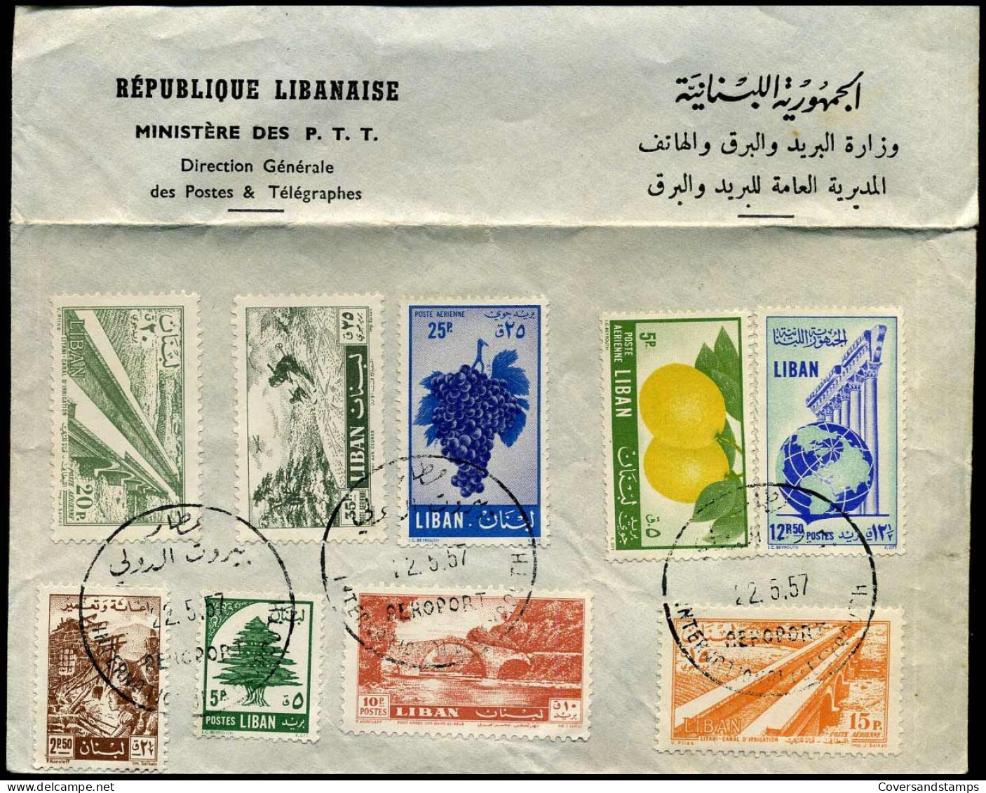 Cover - 'République Libanaise - Ministère Des P.T.T.' - Libya