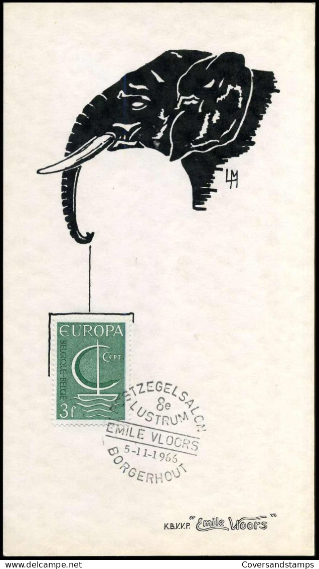 Belgium - Europa CEPT 1966 - Stempel : Postzegelsalon Borgerhout, 8e Lustrum - 1966