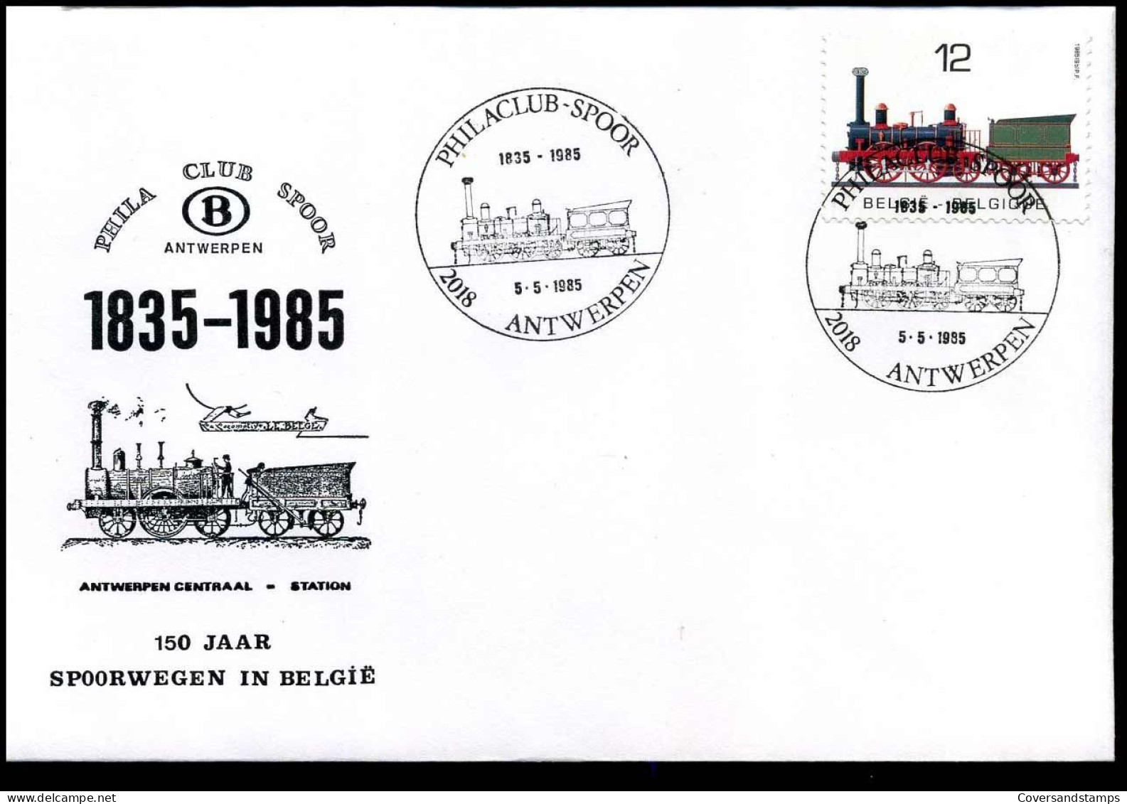 2171 Op Envelop - 'Philaclub-Spoor, Antwerpen' - 150 Jaar Spoorwegen In België - Cartas & Documentos