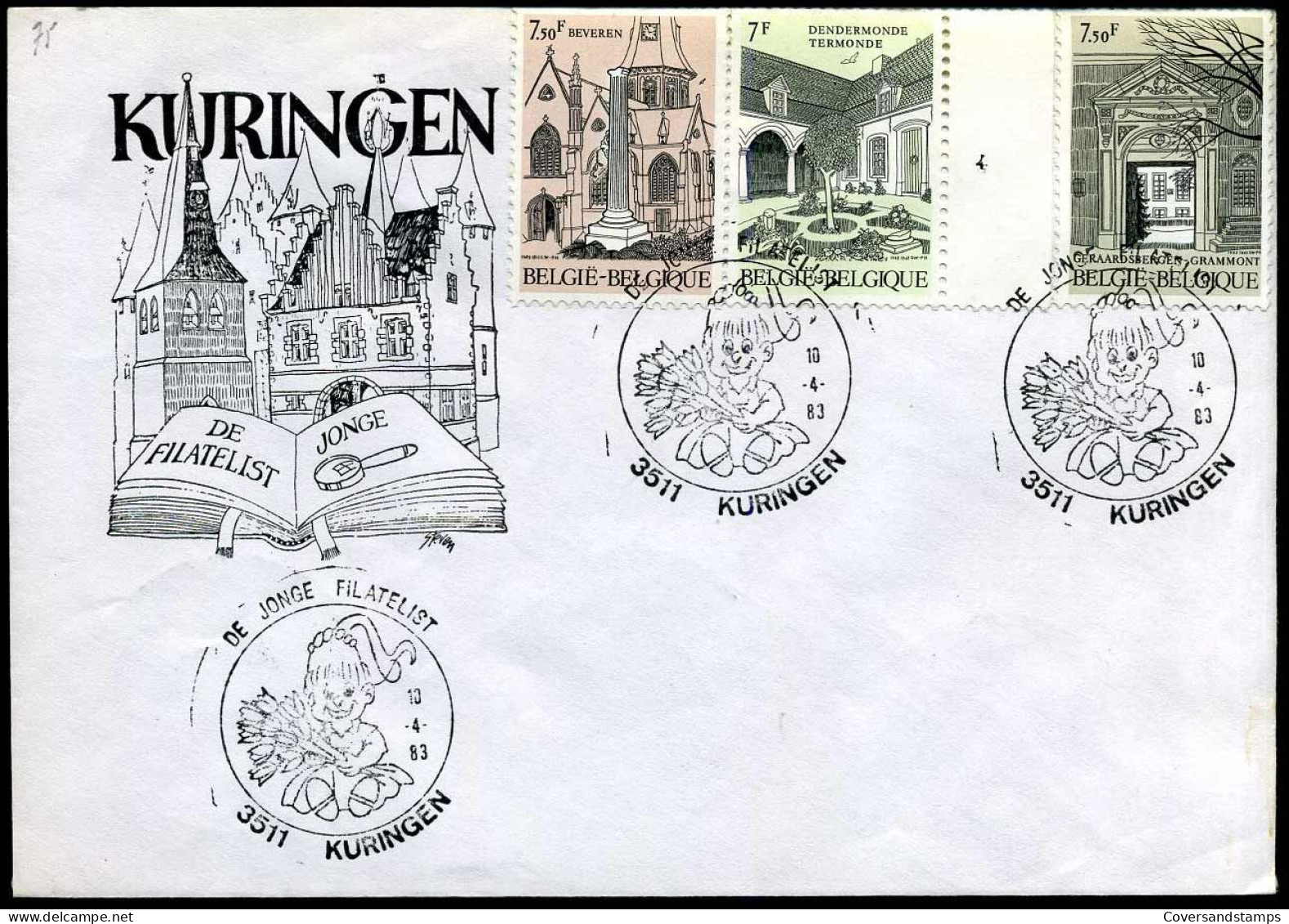 2054/59  Op Envelop -- Stempel : De Jonge Filatelist, Kuringen - Covers & Documents