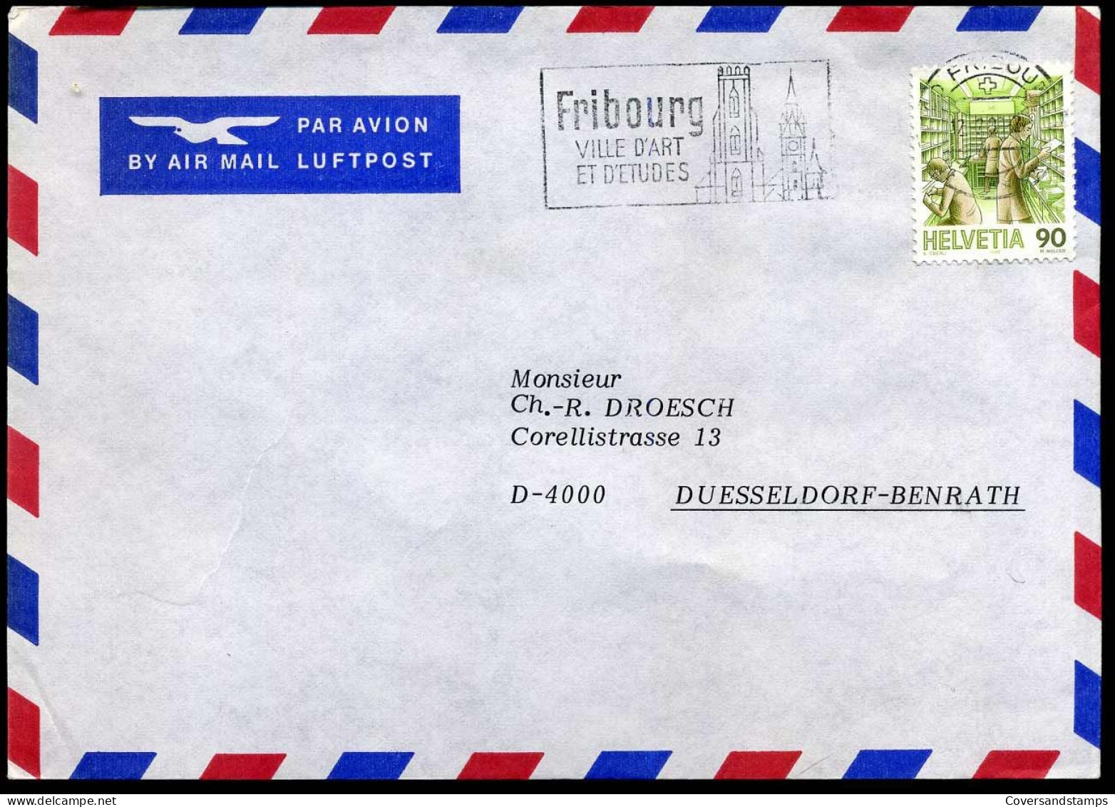 Airmail Cover To Düsseldorf, Germany - Brieven En Documenten