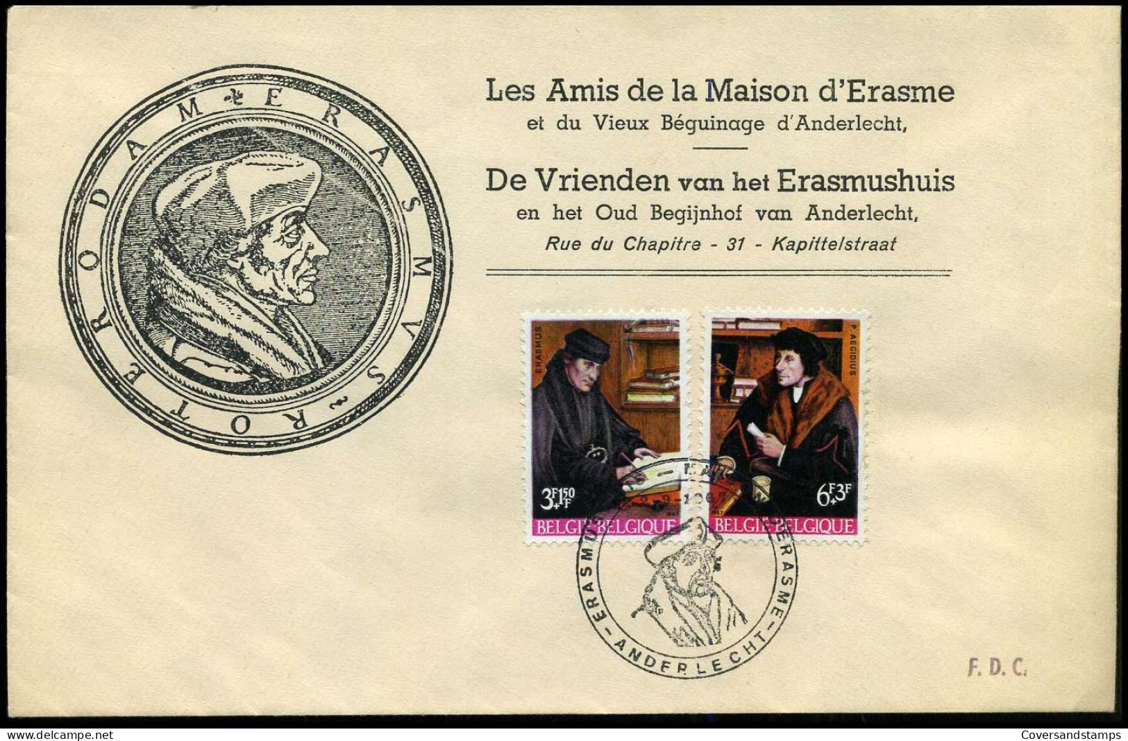 1429 + 1431 - FDC - De Vrienden Va Het Erasmushuis / Les Amis De La Maison - 1961-1970