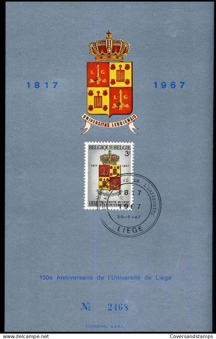 1433 - 150e Anniversaire De L'Université De Liège - Souvenir Cards - Joint Issues [HK]