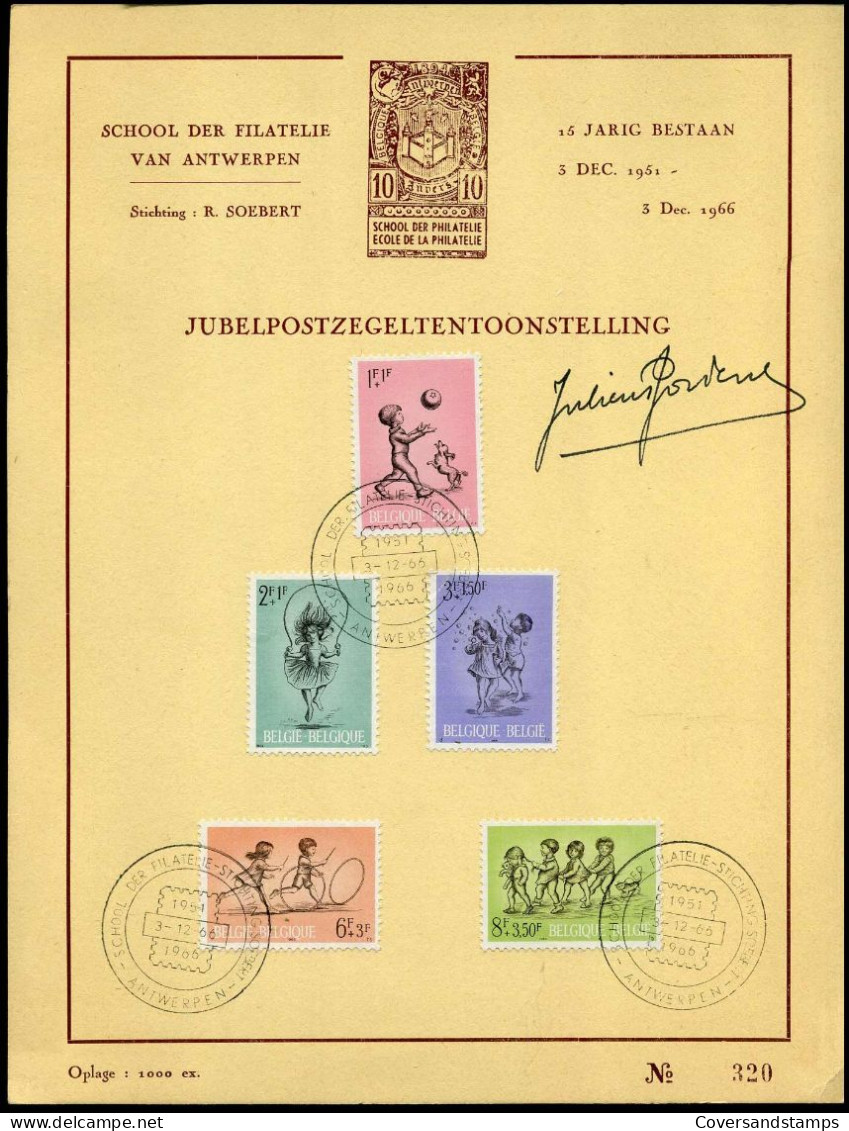 1399/03 - Jubelpostzegeltentoonstelling - School Der Filatelie Van Antwerpen - Met Handtekening - Covers & Documents