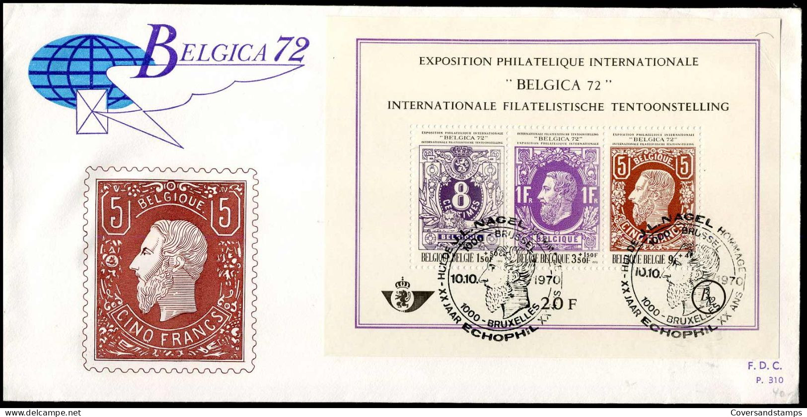 BL48 - FDC - Belgica 72 - Stempel : Bruxelles-Brussel - 1961-1970