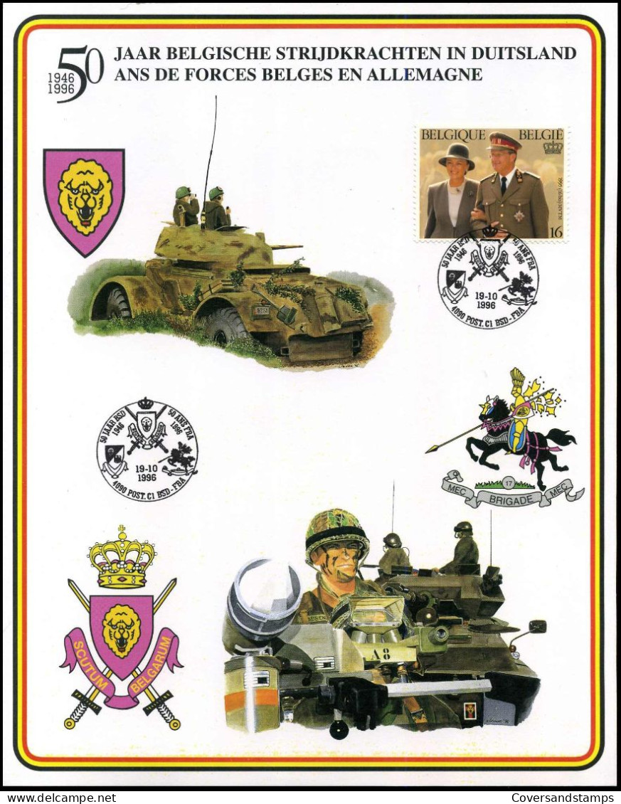 2621 - 50 Jaar Belgische Strijdkrachten In Duitsland / 50 Ans De Forces Belges En Allemagne - Souvenir Cards - Joint Issues [HK]
