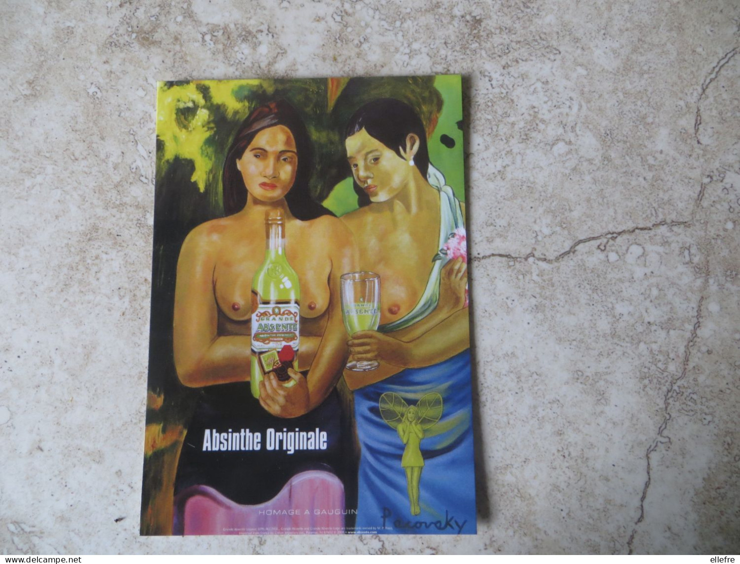 CPM Art Alcool - Hommage à Gauguin Deux Vahinés Semi Nues Tenant Une Bouteille D' Absinthe Illustrateur PACOVAKY Neuve - Other & Unclassified