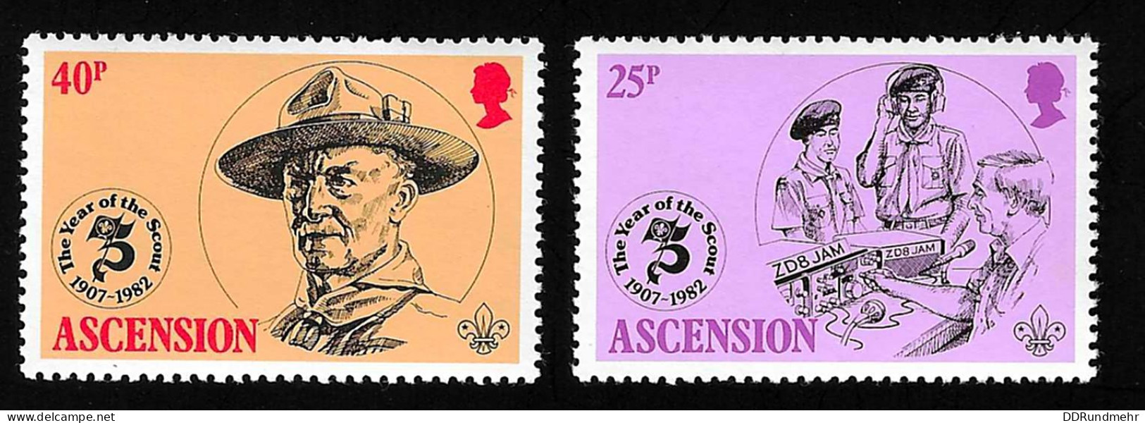 1982 Scouting  Michel AC 308 - 309 Stamp Number AC 303 - 304 Yvert Et Tellier AC 305 - 306 Xx MNH - Ascension (Ile De L')