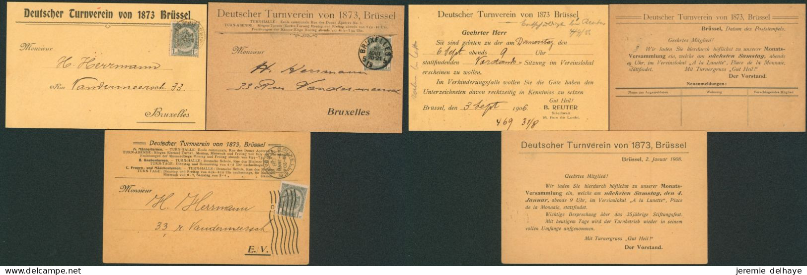 Fine Barbe - Lot De 3 Imprimés + N°53 "Deutsche Turnverein Von 1873 Brussel" (Gymnastique) > Bruxelles - 1893-1900 Thin Beard