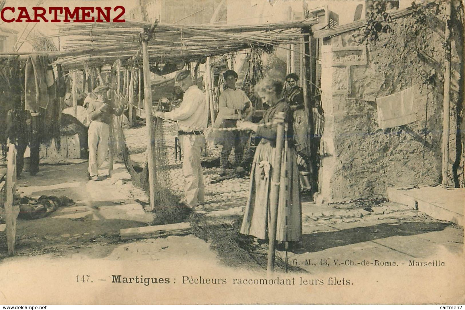 MARTIGUES PECHEURS RACCOMODANT LEURS FILETS 1900 - Martigues