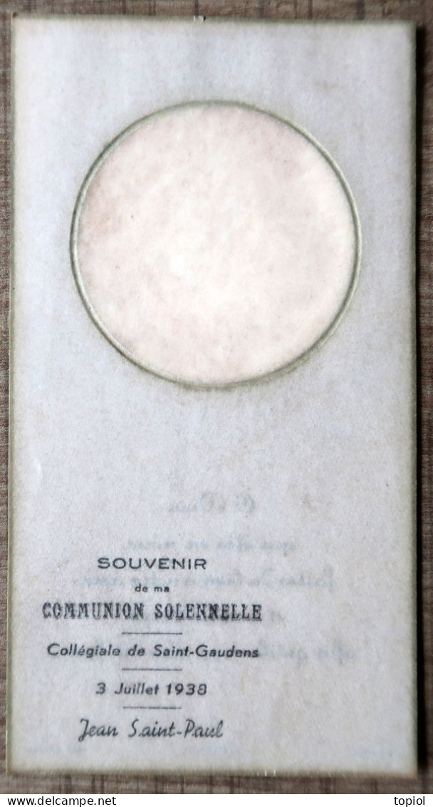 1 Image Pieuse Celluloïd (Communion Solennelle 1938) - Devotion Images