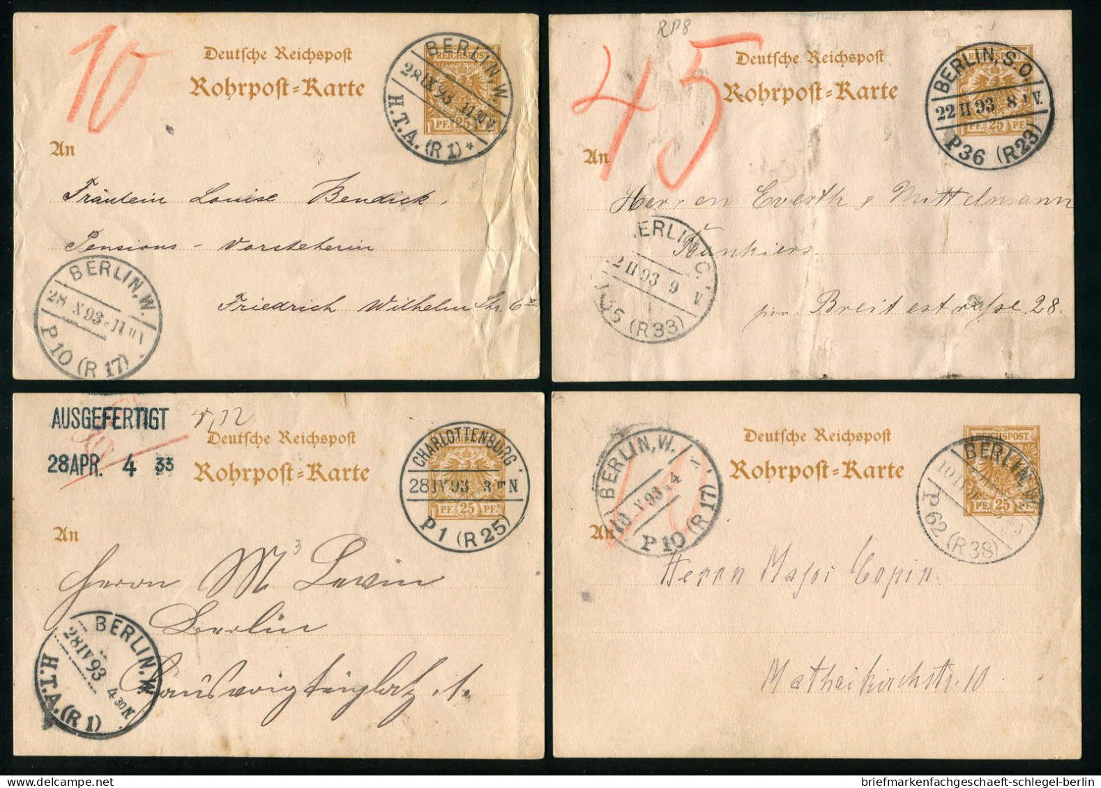 Berlin, 1893, RP 8, Brief - Other & Unclassified