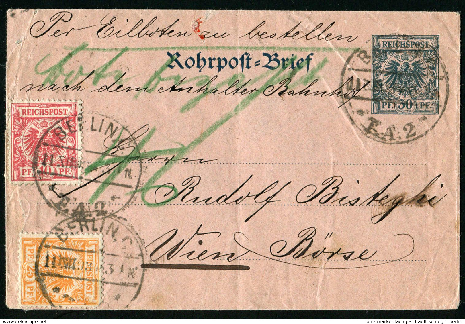 Berlin, 1893, RU 3 + 47, 49, Brief - Covers & Documents