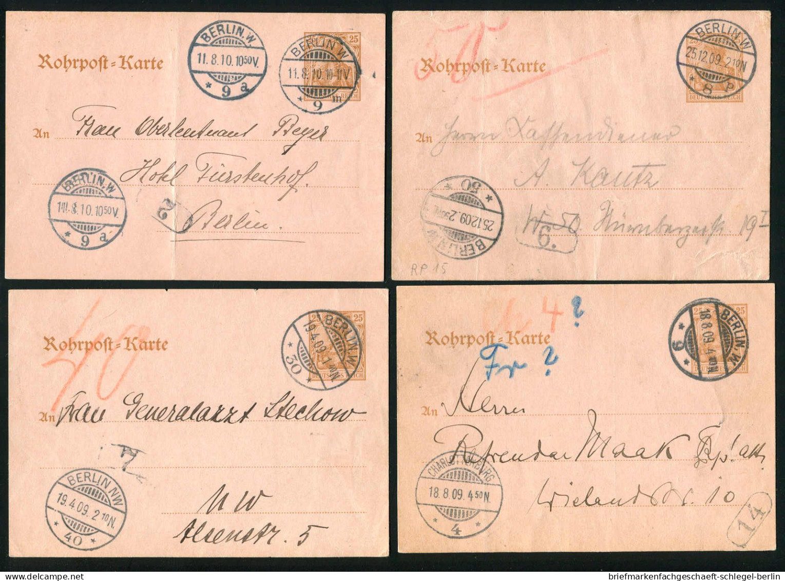 Berlin, 1909, RP 15, Brief - Other & Unclassified