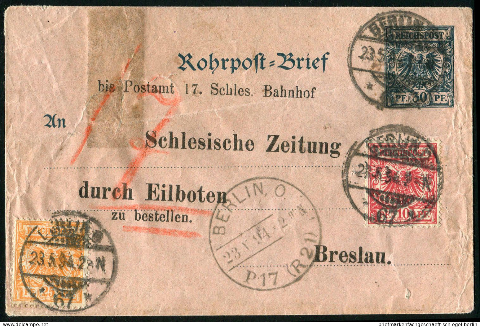 Berlin, 1894, RU 3 + 47, 49, Brief - Lettres & Documents